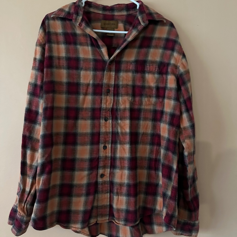 Vintage St John's Bay Orange and Red Flannel